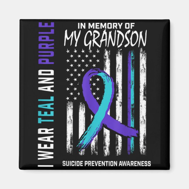 Íman In Memory Of My Grandson Suicide Awareness Prevent (Frente)