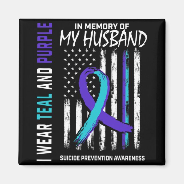 Íman In Memory Of My Husband Suicide Awareness Preventi (Frente)