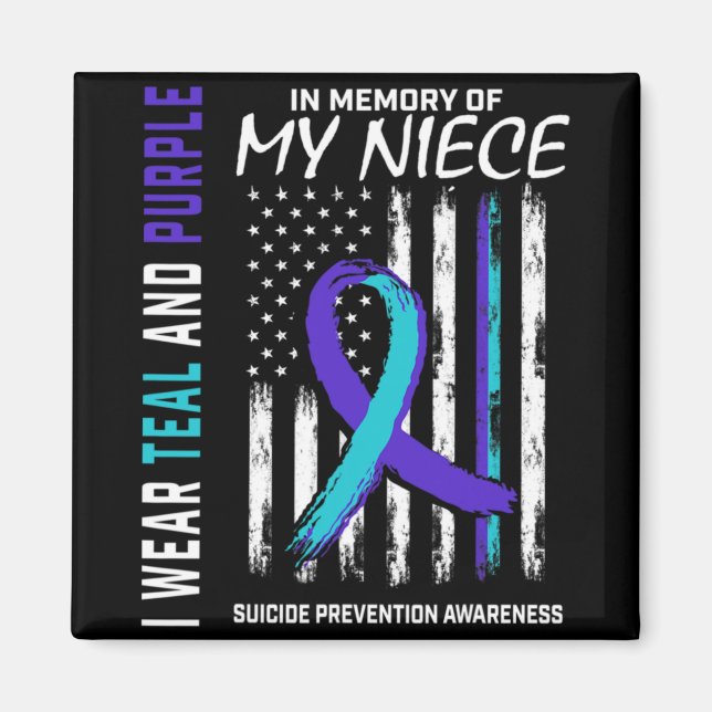 Íman In Memory Of My Niece Suicide Awareness Prevention (Frente)
