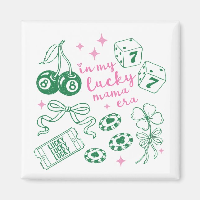 Íman In My Lucky Mama Era Cute St Patricks Day (Frente)