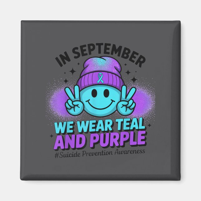 Íman In September We Wear Teal And Purple Suicide Preve (Frente)