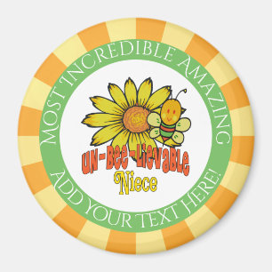 Íman Inacreditável sobrinha, girassóis e abelhas