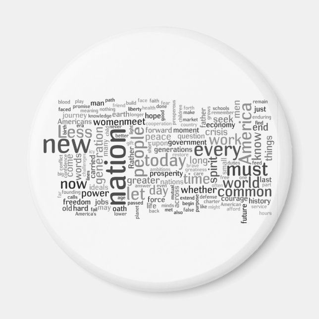 Íman Inauguração de Obama Magnet em Tagcloud (Frente)
