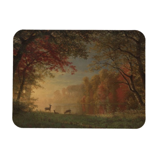 Íman Indian Sunset Deer by a Lake (Horizontal)