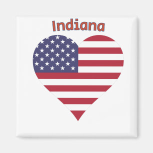 Íman Indiana American Flag Heart