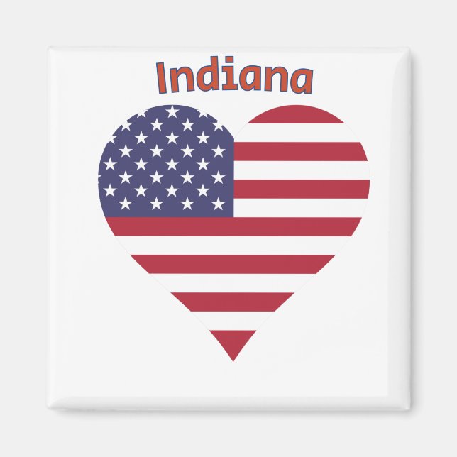 Íman Indiana American Flag Heart (Frente)