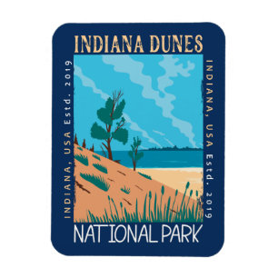 Íman Indiana Dunes National Park Vintage se aflita