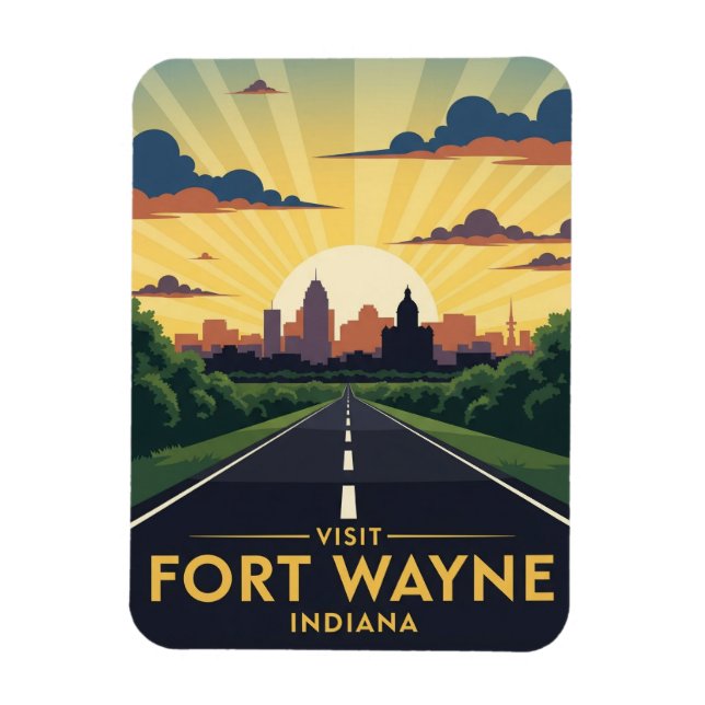 Íman Indiana Fort Wayne Viagem (Vertical)