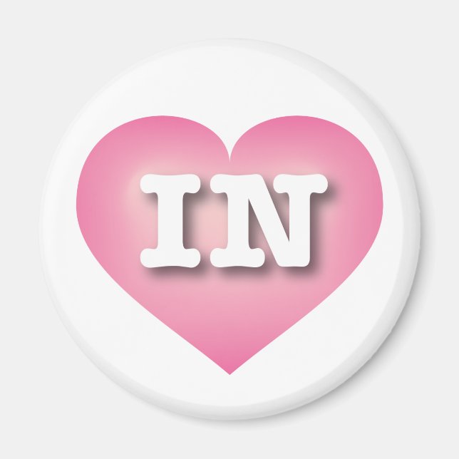 Íman Indiana Pink Fade Heart - Eu amo IN (Frente)