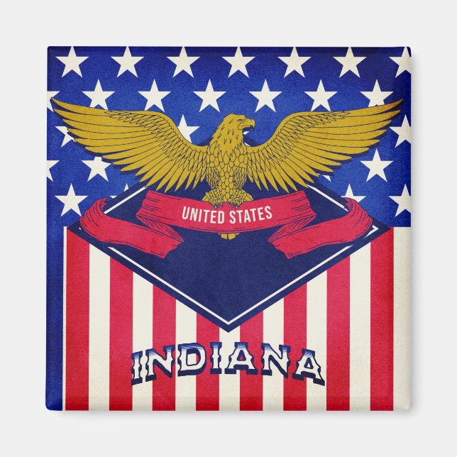Íman Indiana USA Flag (Frente)
