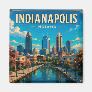 Íman 🏁 Indianapolis Indiana Canal E Skyline