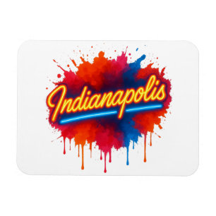 Íman Indianápolis Neon - Pintor Colorido Retroativo