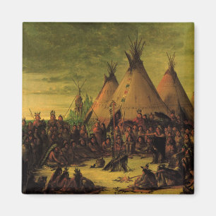 Íman Indianos do vintage, o Conselho de guerra de Sioux
