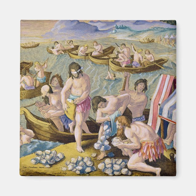 Íman Índios mergulhando em pérolas, prato 93 de "Venaçã (Frente)