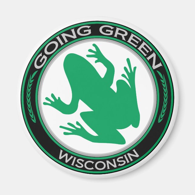 Íman Indo ao Sapo de Wisconsin Verde (Frente)