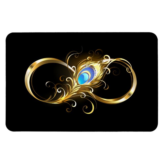 Íman Infinidade com a pena Pavão de Ouro (Horizontal)
