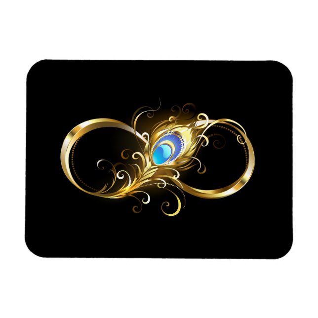 Íman Infinidade com a pena Pavão de Ouro (Horizontal)