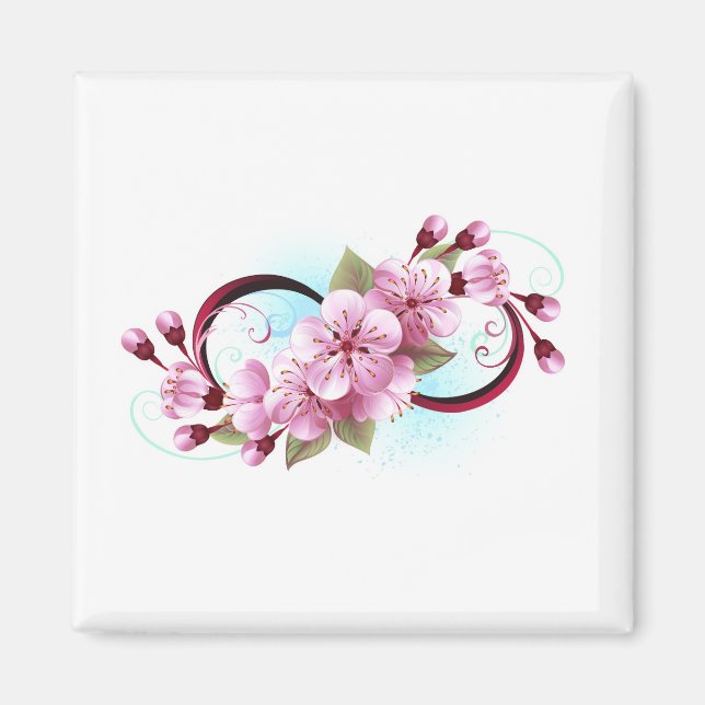 Íman Infinidade com Flores de Flor Sakura (Frente)