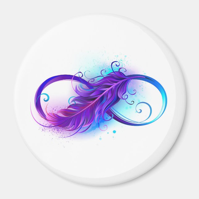 Íman Infinidade com pena roxa (Frente)