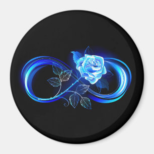 Íman Infinito brilhante com rosa azul