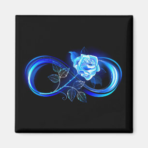 Íman Infinito brilhante com rosa azul