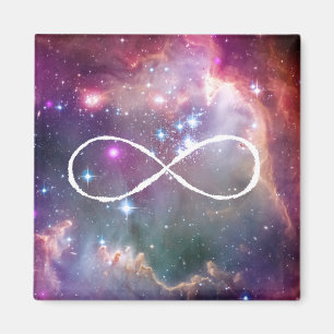 Íman Infinity loop and galaxy space hipster background