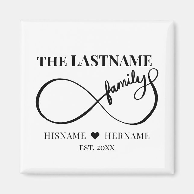 Íman Infinity Personalized Family Name e Est. Data (Frente)