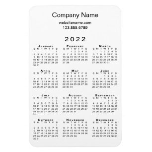 Íman Informações sobre o nome da empresa do calendár