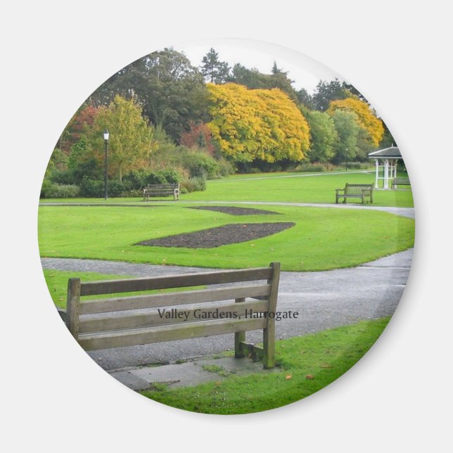 Íman INGLATERRA: Parque dos Jardins do Vale, Harrogate (Frente)