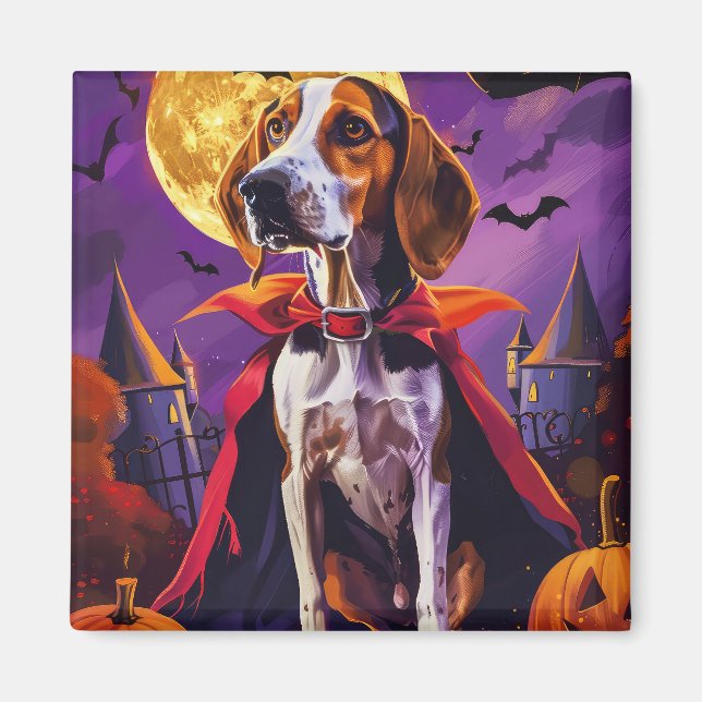 Íman Inglês Americano do Halloween Foxhound Pumpkin Sca (Frente)