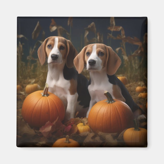 Íman Inglês Americano Foxhound Puppy Autumn Delight (Frente)