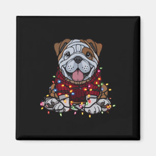 Íman Inglês Buldogue Papais noeis De Fita Para Anima