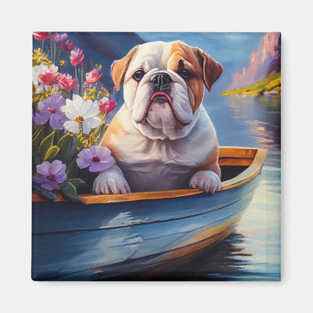 Íman Inglês Bulldog em um Paddle: Uma Aventura Cênica (Frente)