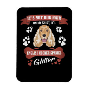 Íman Inglês Cocker Spaniel Dog Hair Glitter