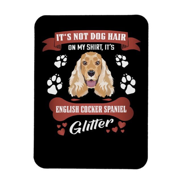 Íman Inglês Cocker Spaniel Dog Hair Glitter (Vertical)