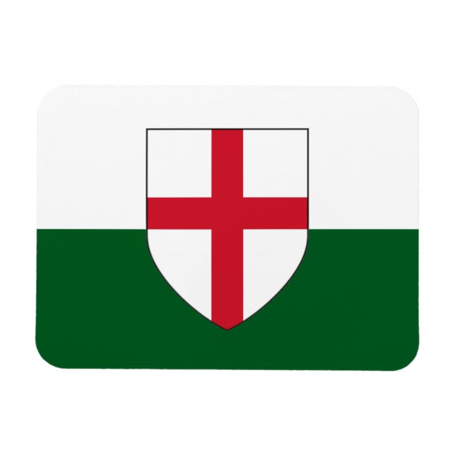 Íman Inglês e País de Gales Flag Magnet - Shield em cor (Horizontal)