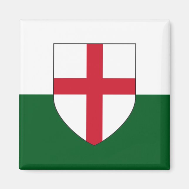 Íman Inglês e País de Gales Magnet - Shield em Branco e (Frente)