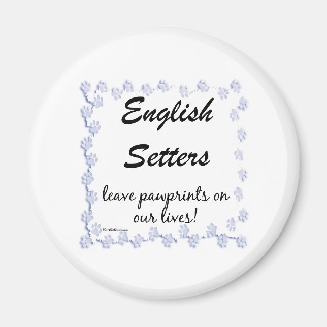 Íman Inglês Setter Pawprint - Magnet (Frente)