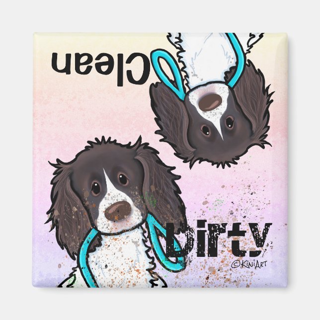 Íman Inglês Springer Spaniel Dishwasher Magnet (Frente)