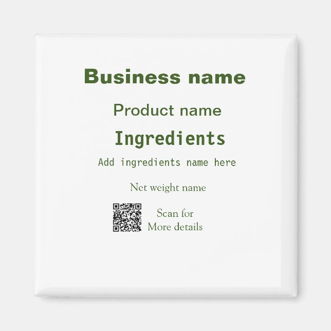 Íman Ingredientes adicionam nome do produto ponderador  (Frente)
