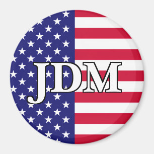 Íman Iniciais customizáveis da bandeira americana
