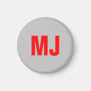 Íman Iniciais de nome de monograma vermelho negrito da 