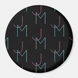 Íman Iniciais em azulejos modernos editáveis e elegante