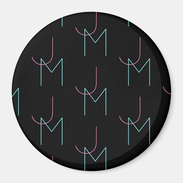 Íman Iniciais em azulejos modernos editáveis e elegante (Frente)