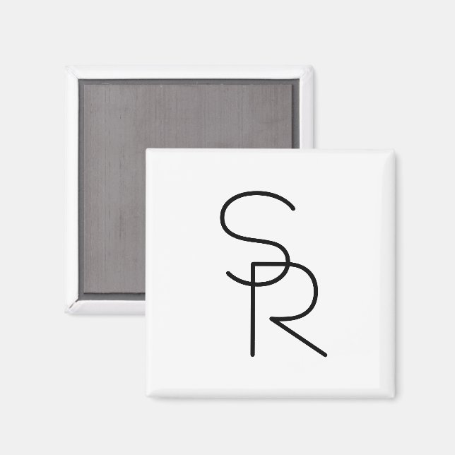 Íman Iniciais Sobrepostas com Estilo Moderno (Front/Back)