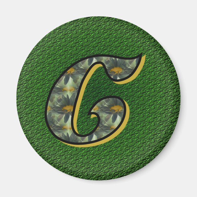 Íman inicial C preto monograma (Frente)