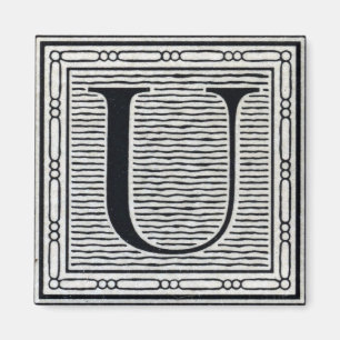 Íman Inicial de Woodblock do Woodcut da letra de bloco