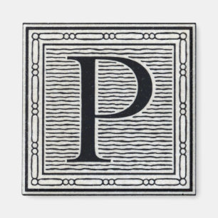 Íman Inicial de Woodblock do Woodcut da letra de bloco