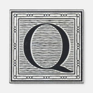 Íman Inicial de Woodblock do Woodcut da letra de bloco
