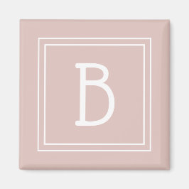 Íman Inicial Monogramática Rosa e Branco de Fazenda Mod